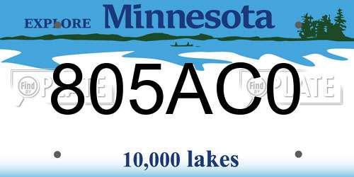 805AC0 Minnesota License Plate