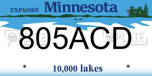 805ACD Minnesota License Plate