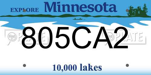 805CA2 Minnesota License Plate