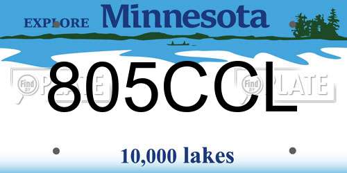 805CCL Minnesota License Plate