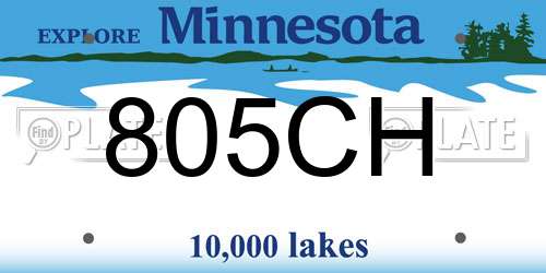 805CH Minnesota License Plate