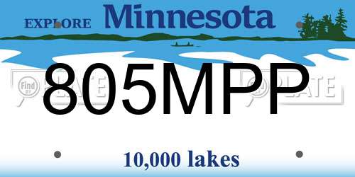 805MPP Minnesota License Plate