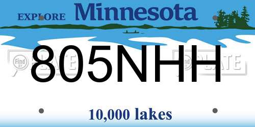 805NHH Minnesota License Plate