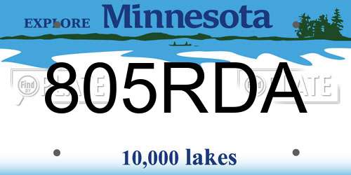 805RDA Minnesota License Plate