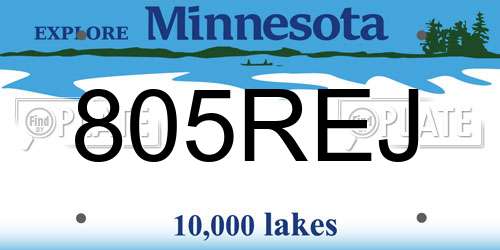 805REJ Minnesota License Plate