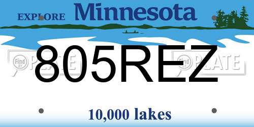 805REZ Minnesota License Plate