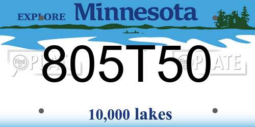 805T50 Minnesota License Plate