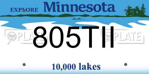 805TII Minnesota License Plate