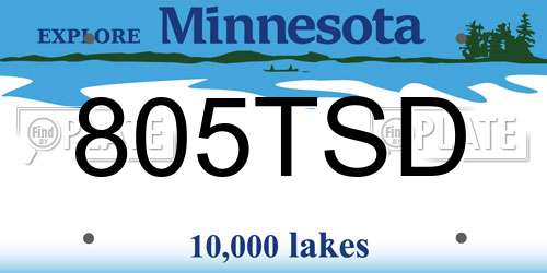 805TSD Minnesota License Plate