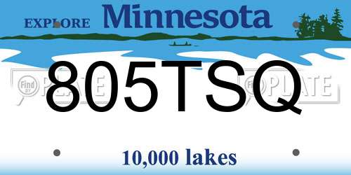 805TSQ Minnesota License Plate