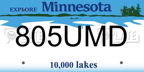 805UMD Minnesota License Plate
