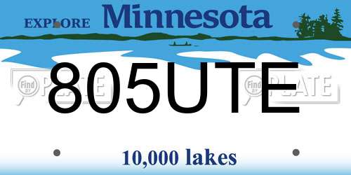 805UTE Minnesota License Plate