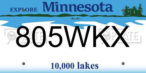 805WKX Minnesota License Plate