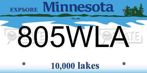 805WLA Minnesota License Plate