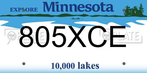 805XCE Minnesota License Plate