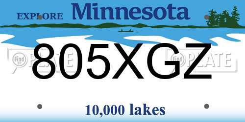 805XGZ Minnesota License Plate