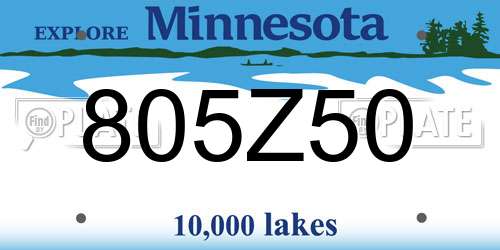 805Z50 Minnesota License Plate