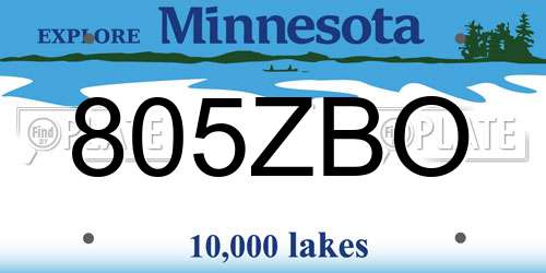 805ZBO Minnesota License Plate