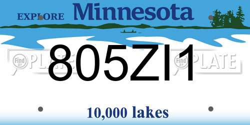 805ZI1 Minnesota License Plate