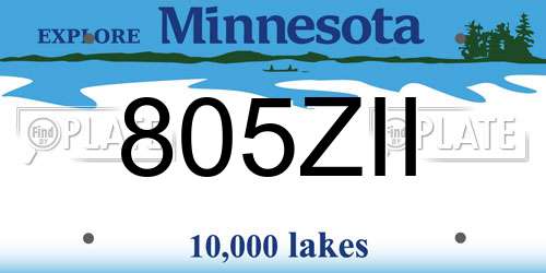 805ZII Minnesota License Plate