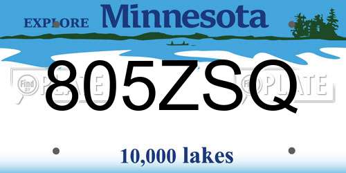 805ZSQ Minnesota License Plate
