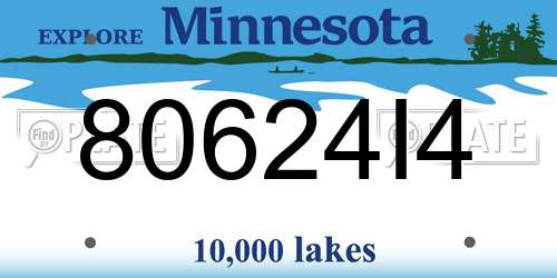 80624I4 Minnesota License Plate