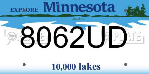 8062UD Minnesota License Plate