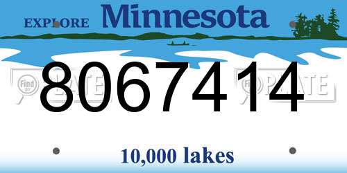8067414 Minnesota License Plate
