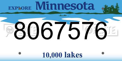 8067576 Minnesota License Plate