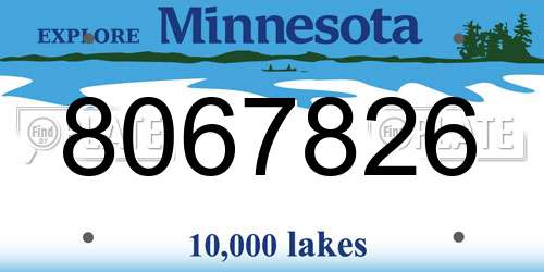 8067826 Minnesota License Plate