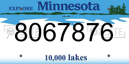 8067876 Minnesota License Plate