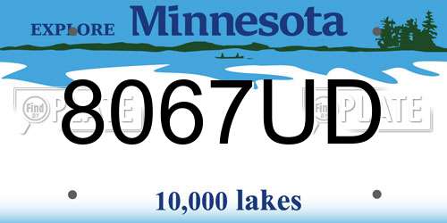 8067UD Minnesota License Plate
