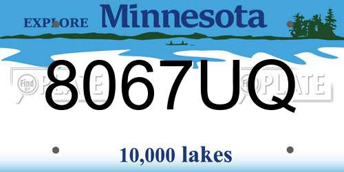 8067UQ Minnesota License Plate