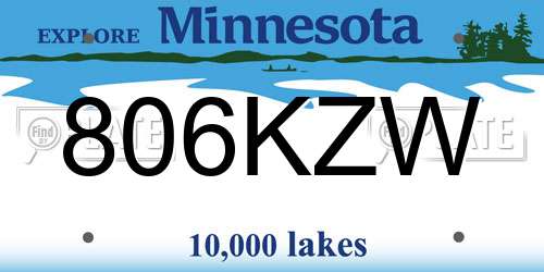 806KZW Minnesota License Plate