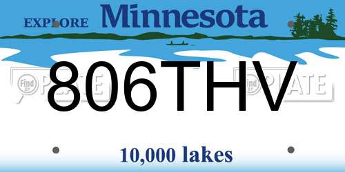 806THV Minnesota License Plate