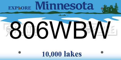 806WBW Minnesota License Plate