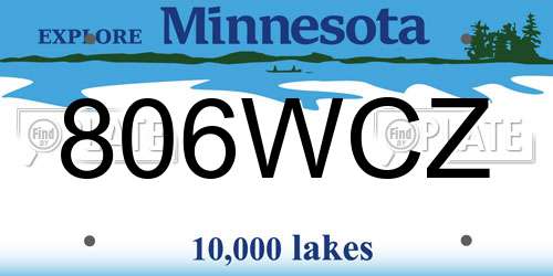 806WCZ Minnesota License Plate
