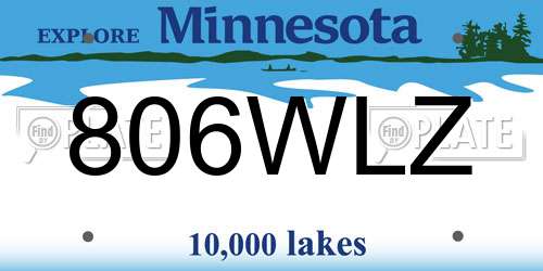 806WLZ Minnesota License Plate
