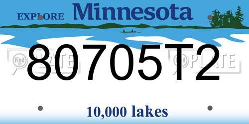 80705T2 Minnesota License Plate