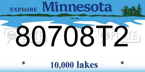 80708T2 Minnesota License Plate