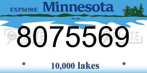 8075569 Minnesota License Plate