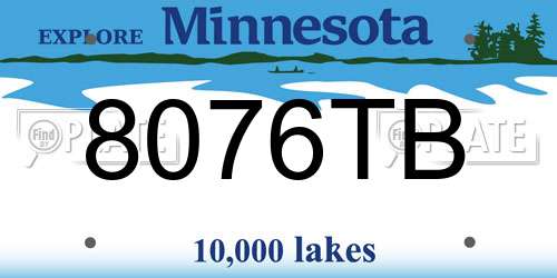 8076TB Minnesota License Plate