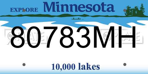80783MH Minnesota License Plate