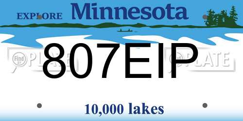 807EIP Minnesota License Plate