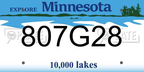 807G28 Minnesota License Plate