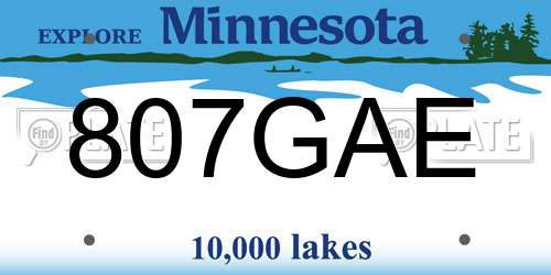 807GAE Minnesota License Plate