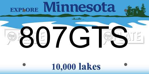 807GTS Minnesota License Plate