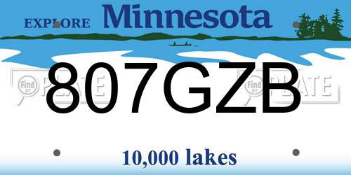 807GZB Minnesota License Plate