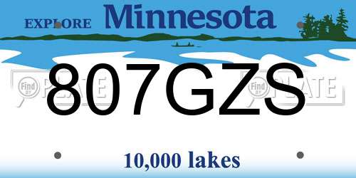 807GZS Minnesota License Plate