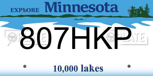 807HKP Minnesota License Plate